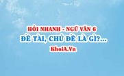 Đề tài là gì, chủ đề là gì? cho ví dụ? Ngữ văn lớp 6